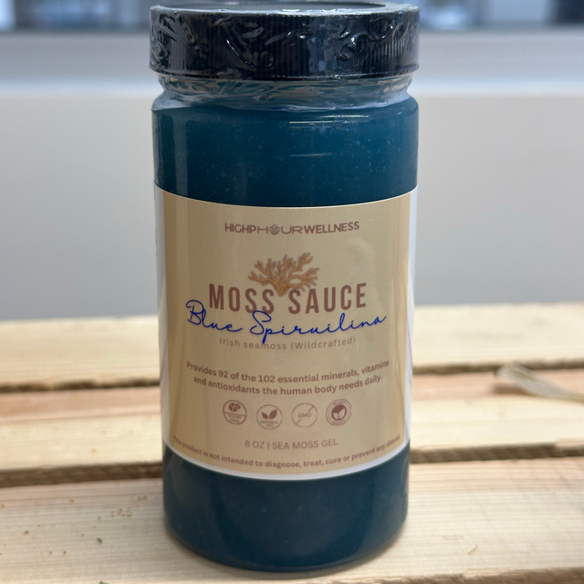 Blue Spiruilina Seamoss Sauce.